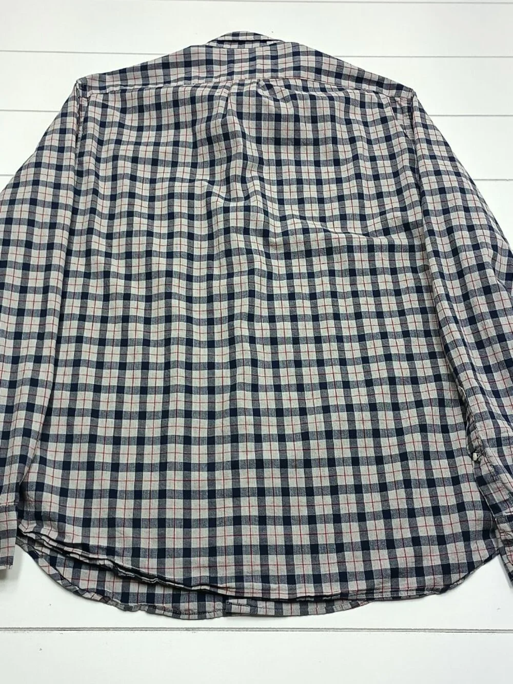 J.Crew Secret Wash Plaid Button Down Shirt Large Organic Cotton Stretch Classic